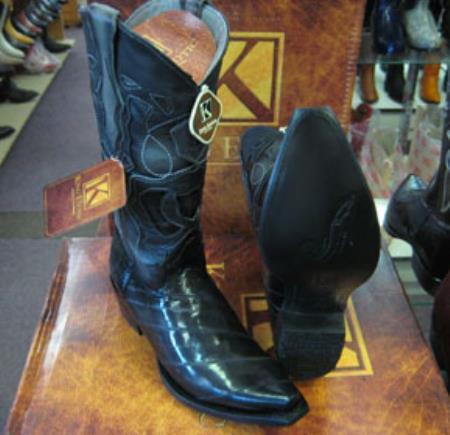 Mens Eel Cowboy Boot - "Gray" Boot
