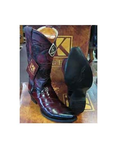 Mens Eel Cowboy Boot - "Burgundy" Boot