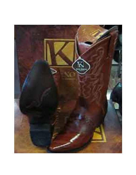 Mens Eel Cowboy Boot - "Cognac" Boot