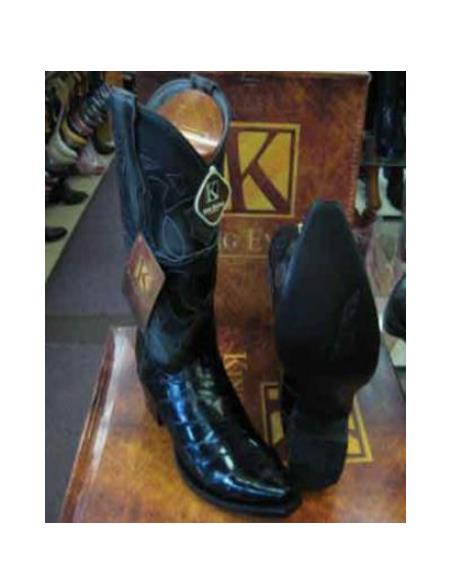 Mens Eel Cowboy Boot - "Black" Boot