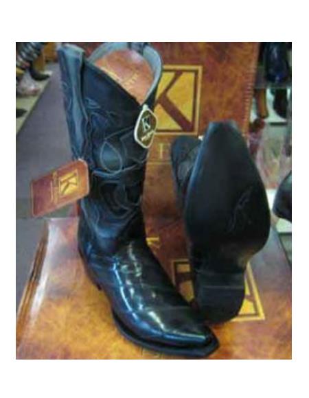 Mens Eel Cowboy Boot - "Gray" Boot