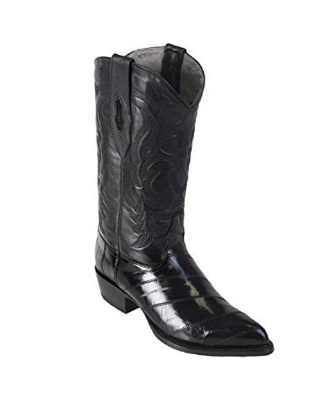 Mens Eel Cowboy Boot - "Black" Boot