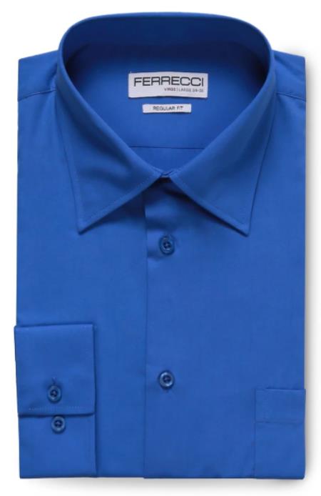 Mens Dress Shirt Royal Blue
