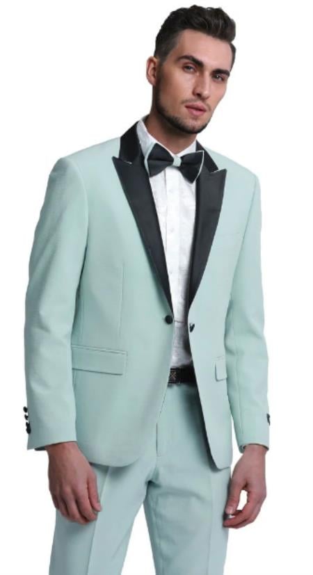 Mint Green Tuxedo -  Sage Green Tuxedo - Vested Suit main image 1