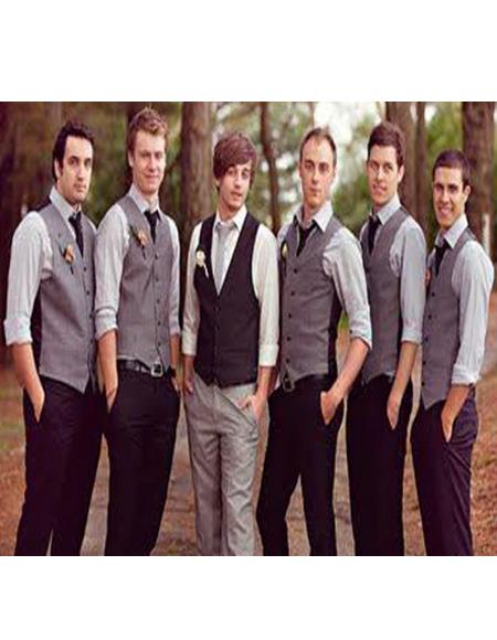 Grey Vest Black Pants