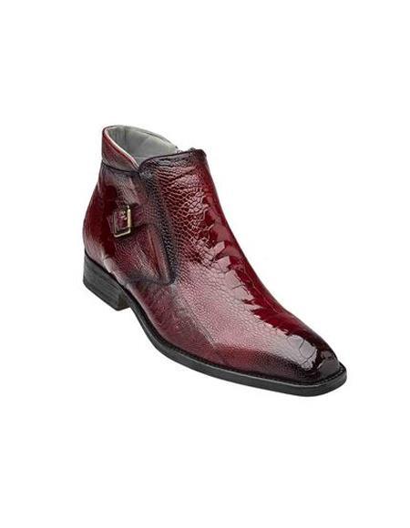 Mens Crocodile Skin Boots - Red
