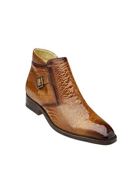 Mens Crocodile Skin Boots - Brown