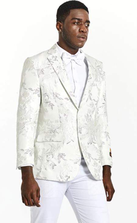 Big and Tall Dinner Jacket - Big Man Sport Jacket - Mens Blazer - Ivory and Burgundy main image 0