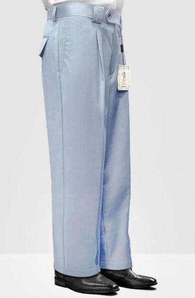 Mens Pant - Pleated Wide Leg - Powder Blue