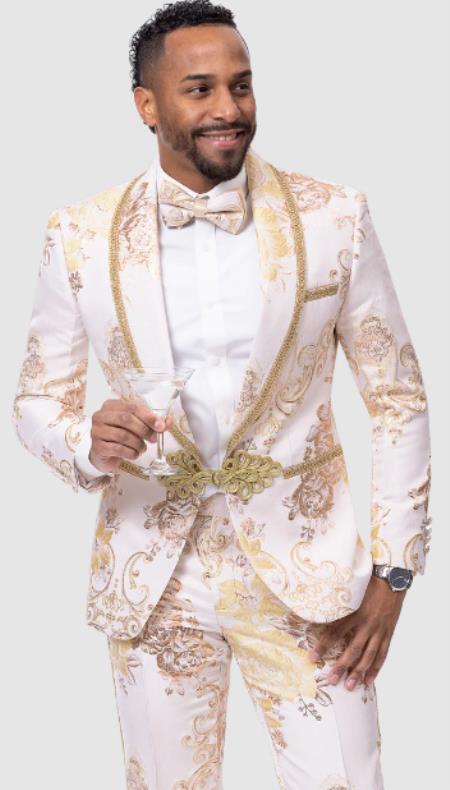 Peach Tuxedo - Flower Floral Suit - Paisley Suit main image 0