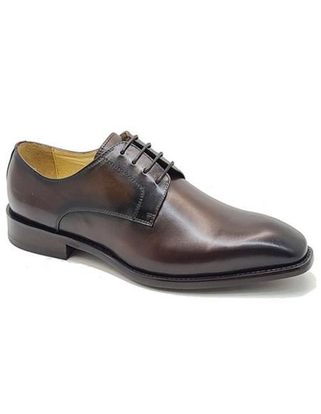 Carrucci Burgundy Leather Plain Toe Mens Dress Shoe main image 1