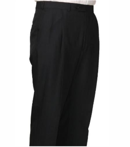 Mens Double Pleated Trousers - Double Pleated Dress Pants - Slacks Navy