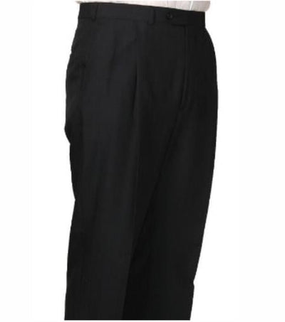 Mens Double Pleated Trousers - Double Pleated Dress Pants - Slacks Navy