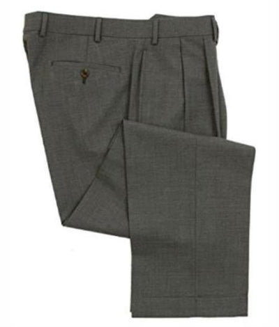 Mens Double Pleated Trousers - Double Pleated Dress Pants - Slacks Gray