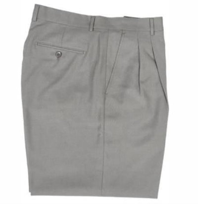 Mens Double Pleated Trousers - Double Pleated Dress Pants - Slacks Gray
