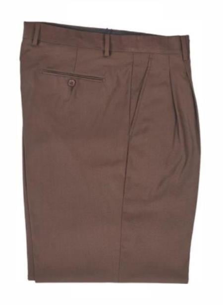 Mens Double Pleated Trousers - Double Pleated Dress Pants - Slacks Green