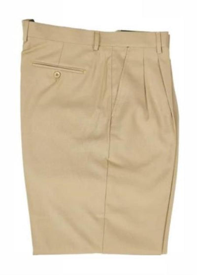 Mens Double Pleated Trousers - Double Pleated Dress Pants - Slacks Khaki