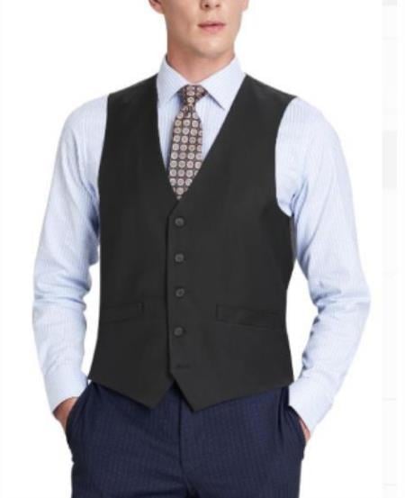 Mens Big and Tall Dress Vests Black