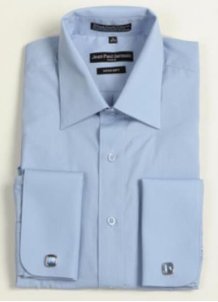 20 Inch Neck Dress Shirts in Medium Blue
