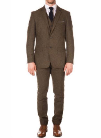 Thomas Shelby Suit - Thomas Shelby Costume + Pants + Vest + Overcoat + Hat Cognac