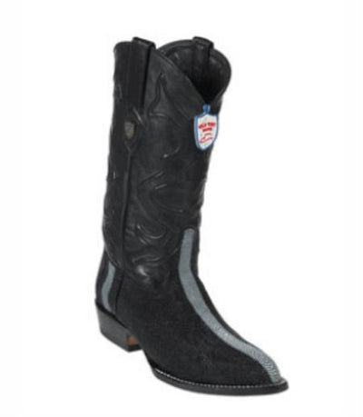 Botines Para Hombre Negro - Wild West J-Toe Black Rowstone Finish Boots