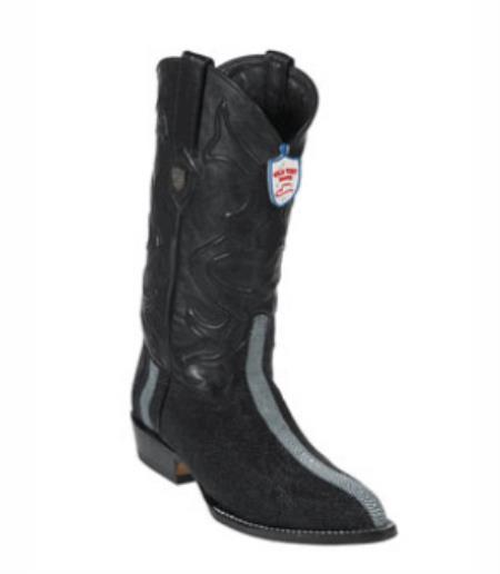 Botines Para Hombre Negro - Wild West J-Toe Black Rowstone Finish Boots