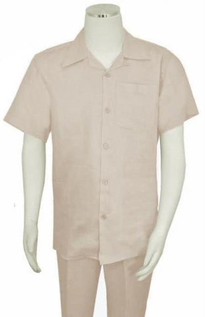 Mens Linen Walking Suit - "Beige" Summer Outfit - Mens Linen Suit
