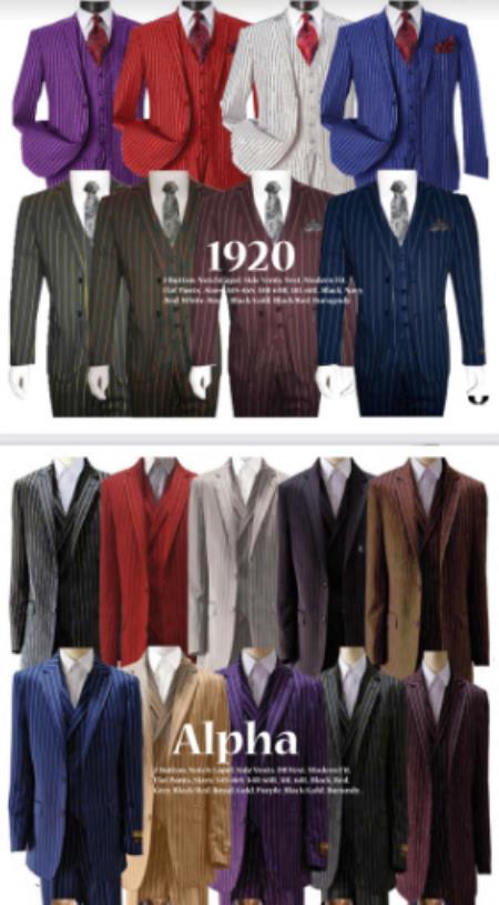 Package Of 4 Pinstripe Suits (We Pick Color Baised Of Availability) $390 - 4 For $390