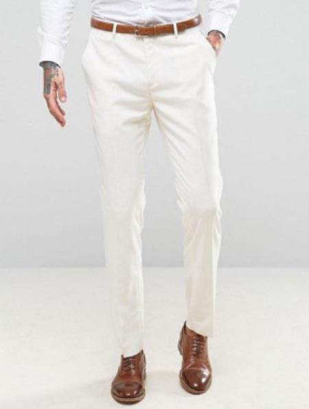 Shiny Dress Pants - Sateen Cream Mens Pants main image 0