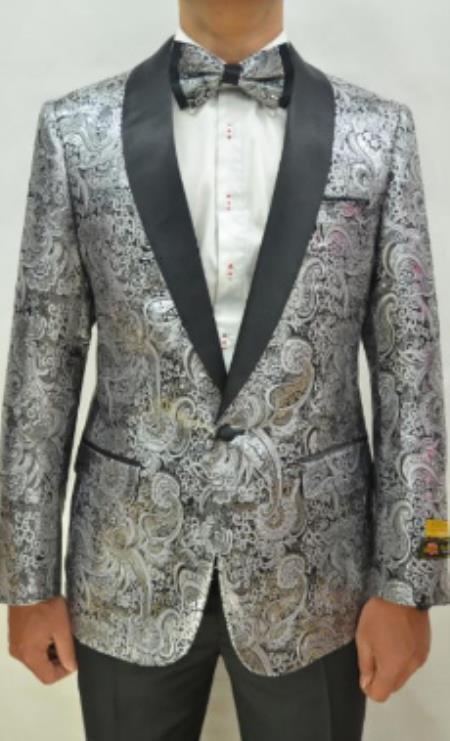 Mens Prom Blazer - Dark Royal ~ Gold Blazer For Homecoming main image 0