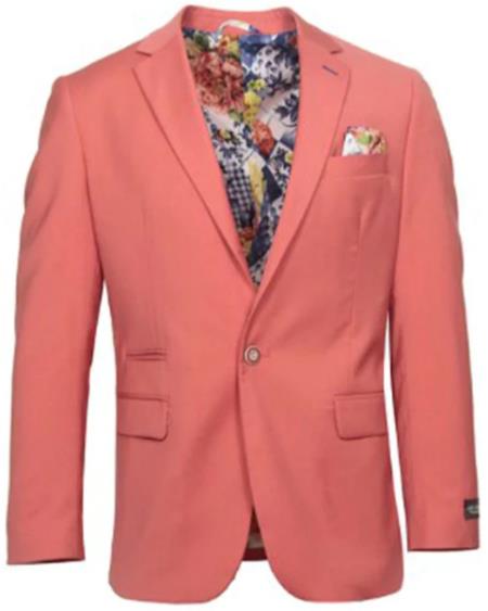 Coral Slim Fit Sport Coat