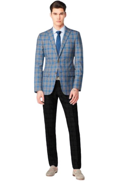 Blazer - Vested Plaid Sport Coat Available In Charcoal And Burgundy Plaid - Modern Fit - Notch Lapel Side Vented - Business Blazer