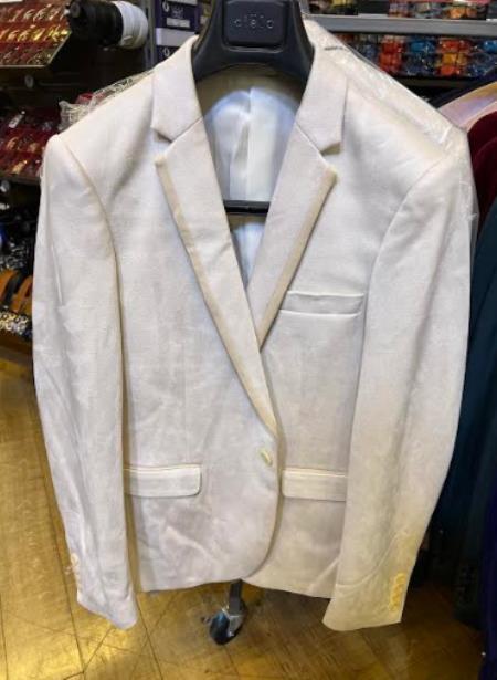 Mens Suede Blazer - White Mens Suede Blazer