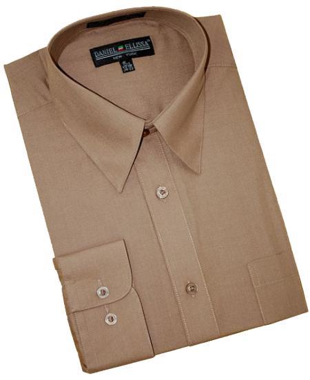 Wedding Shirts For Groom - Groomsmen Dress Shirt Solid Butter main image 1