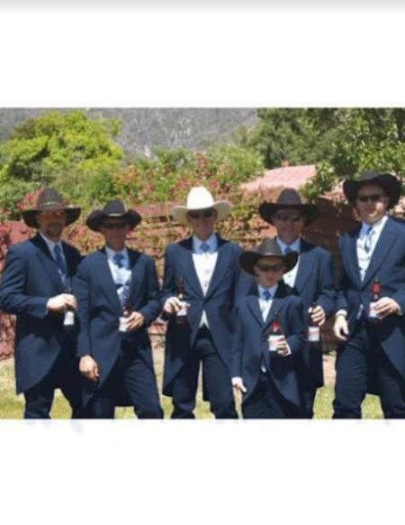 Country Tuxedos For Weddings Mens Traje Vaquero Western Suit and Tuxedo Navy Blue