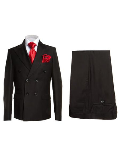 Rossiman Men's Black Slim Fit 3-Piece Suit