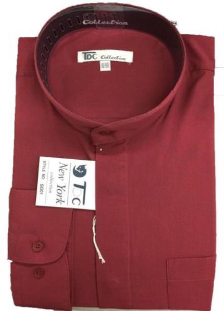 Mens Burgundy Shirt With Tie