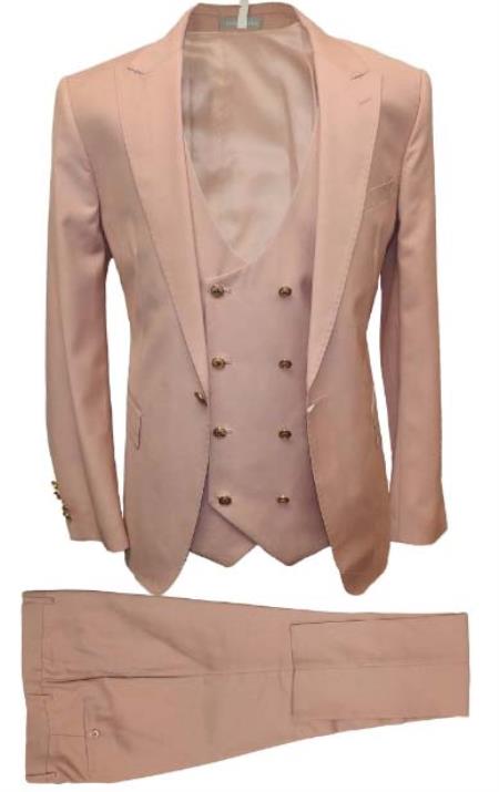 Mens Notch Label Suit Tan