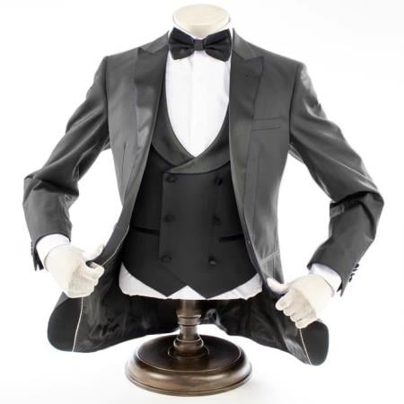 Dark Grey 3-Piece Slim-Fit Tuxedo + Black Pants