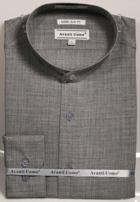Mens Tapered Dress Shirts - Gray Shirt