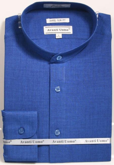 Mens Tapered Dress Shirts - Navy Shirt