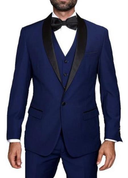 Light Navy Blue Tuxedo - Indigo Tuxedo - Wedding Tuxedo Suit