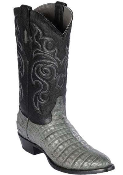 Mens Los Altos Caiman Belly Skin Round Toe Boot Gray