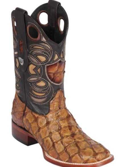 Mens Wild West Monster Fish Ranch Toe Boot Oryx