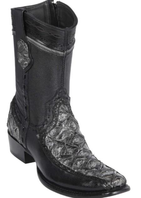 Mens Wild West Monster Fish with Deer Dubai Toe Short Boot Rustic Winterwhite