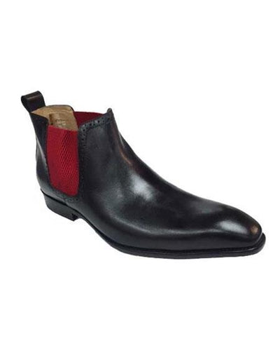 Deerskin Cowboy Boots - Black ~ Red Deerskin Boots - Deer Boots - Deer Skin Boots