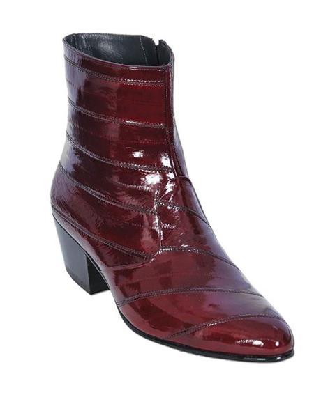 Deerskin Cowboy Boots - Burgundy Deerskin Boots - Deer Boots - Deer Skin Boots