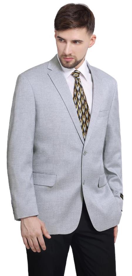 Mens Suit Blazer Jacket Two Button Stretch Sports Coats Classic Fit Zen Blue