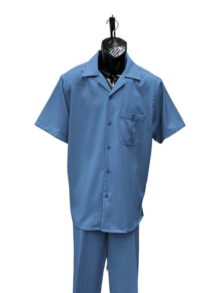 Mens Walking Suit - Big and Tall Casual Suit - Navy Suit Up to 6XL Pants main image 0