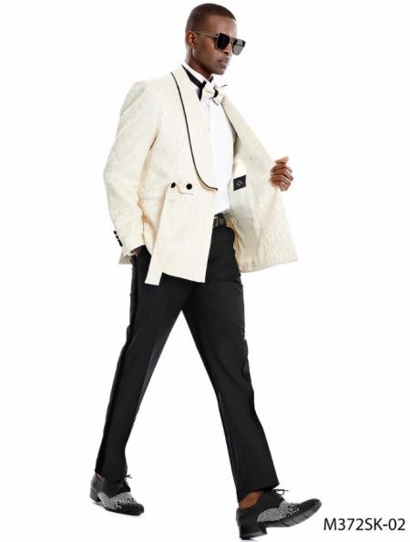 Paisley Sportcoat - Wedding Tuxedo Suit - Prom Champagne Blazer